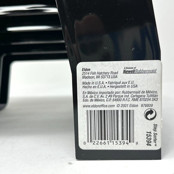 Vintage 2001 ELDON STEP SORTER Black Desk Organizer Office File Holder Mail USA - Picture 7 of 11